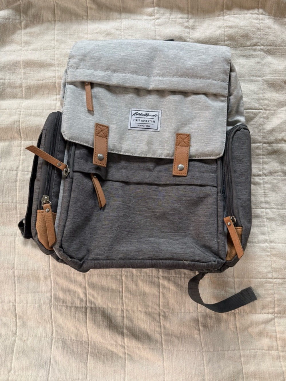 Eddie Bauer Two-Tone Gray Backpack - Diaper Bag